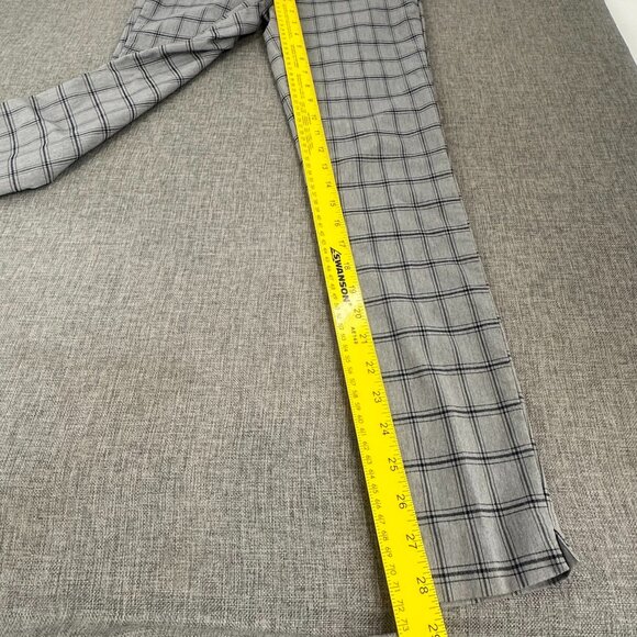 Maurices Plaid Pullover Pants Elastic Waist Gray Black 5 Reg Dressy Work Preppy - Picture 6 of 11
